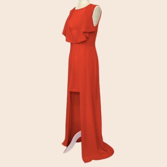 BCBGMAXAZRIA Bright Red Tanika High Low Gown Size 4 - Picture 4 of 10